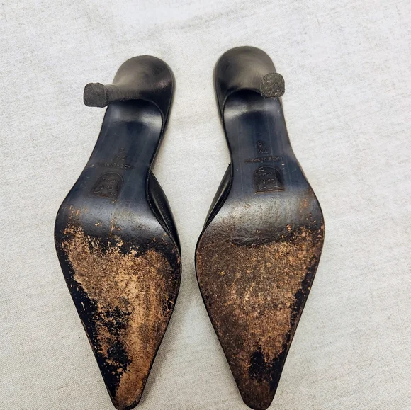 Charles David Black Leather Mules - Picture 5 of 6